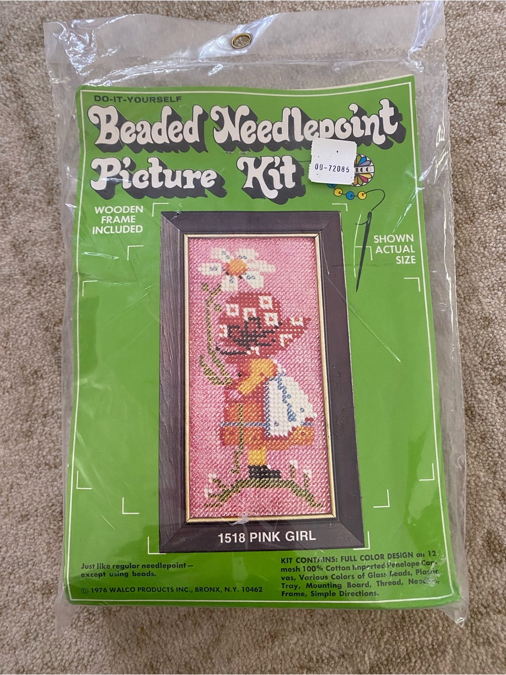 Walco Vintage 1976 Beaded Needlepoint Picture Kit